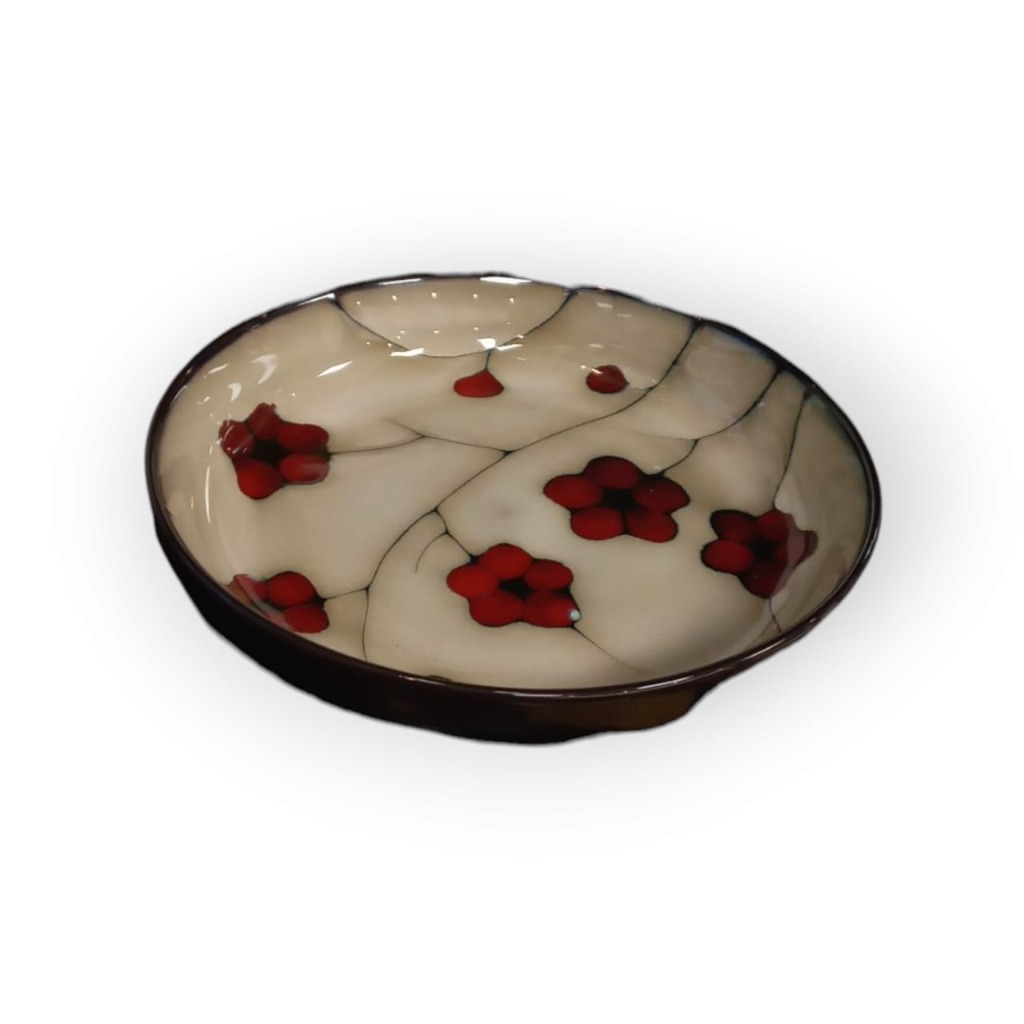 BOWL CERAMICA BAJO 20cm. FLOR CIRUELO